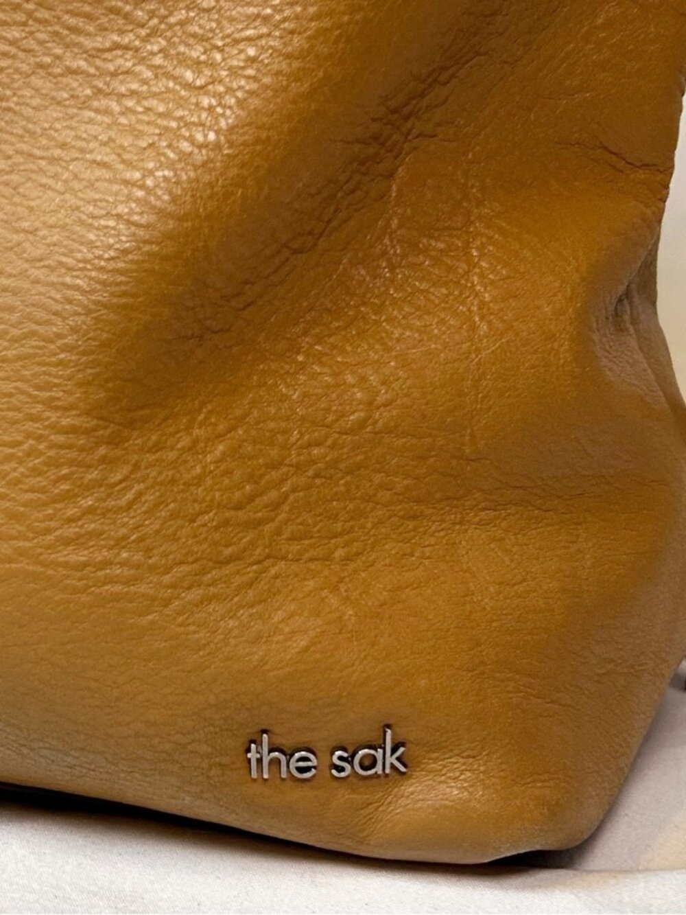 The Sak Ashland Camel Brown Leather Fringe Boho Western Bucket Shoulder Bag - Picture 5 of 7